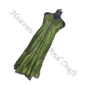 Italie marché tendance Vintage indien Vintage Sari robe en soie dames élégante robe de dîner sans manches robes de soirée robe pour femmes - Product Image 1