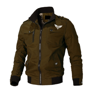 Chaqueta de bombardero de invierno para hombre al por mayor de alta calidad bordada con cuello levantado a prueba de viento diseño acolchado informal de talla grande para exteriores - Product Image 6