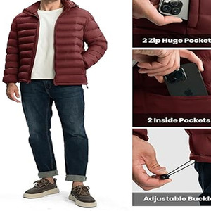 Chaqueta de exterior con capucha para hombre, chaquetas de burbuja rellenas a mano, chaqueta acolchada Unisex con logotipo personalizado para hombre, fabricada por Dress Sports - Product Image 3