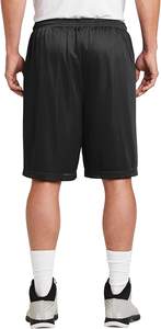 Pantalones cortos deportivos con logotipo personalizado para hombre, pantalones cortos de malla deportivos informales para correr, baloncesto, patrón sólido, cintura elástica, teñido liso - Product Image 6