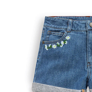 Wholesale Designer Clothing Summer <b>Blue</b> Fringed Denim Shorts Embroidery Fashion Brand Ripped <b>Jean</b> Shorts <b>Women</b> - Product Image 6