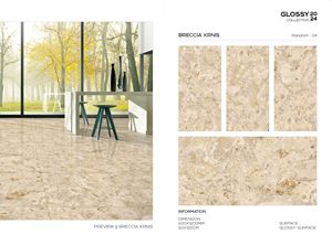 Carreaux de porcelaine Foshan 600x1200mm Texture solide moderne brillant antidérapant antibactérien brique réfractaire carreaux de mur de sol pour salon - Product Image 3