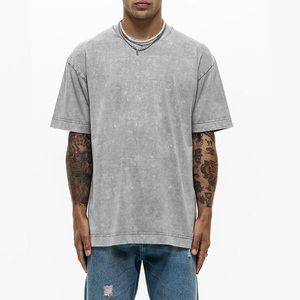 T-shirt long surdimensionné vintage délavé à l'acide pour homme - Couleur et logo personnalisables 100% coton de haute qualité séchage rapide imprimé - Product Image 5