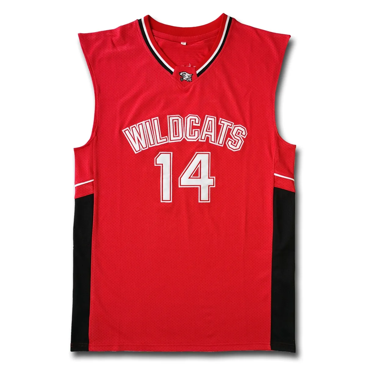 Nomor 14 Zac Efron Troy Bolton East Sekolah Tinggi Wildcats Merah Retro Basket Jersey Pria Dijahit Jerseys Sports