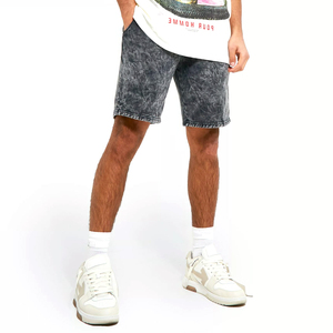 Short délavé à l'acide personnalisé avec logo OEM pour hommes Pantalon de survêtement de sport 100% coton Nouveau design de course pour hommes à vendre - Product Image 2