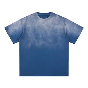 Wholesale 100 Cotton Acid Wash Oversized Tshirt 250Gsm Heavyweight T Shirt for Men Custom <b>Blank</b> Vintage T- Shirt - Product Image 1