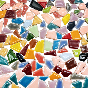 Custom 5-27mm 200g Glossy Glazed Irregular Ceramic <b>Mosaic</b> <b>Tiles</b>-Mixed Colors Shapes Eco-Friendly Packaging Modern Outdoor DIY - Product Image 1