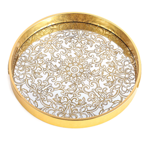 Bandeja de Metal de diseño de lujo, bandeja de servicio decorativa impresa en esmalte para el hogar, Hotel, bodas, oficinas, platos - Product Image 5