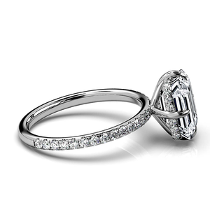 Diamante de corte esmeralda cultivado en laboratorio VS2 de 1 quilate, oro de 14 quilates, compromiso cristiano clásico, anillo de aniversario de boda, Halo oculto IGI - Product Image 4