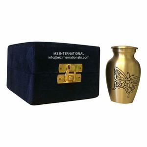 Brass butterfly Design Mate Finish <b>Keepsake</b> Urns - Product Image 3