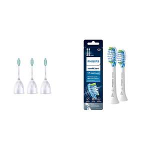 Têtes de brosse à dents de rechange Philips Sonicare E-Series authentiques, 3 têtes de brosse, blanches, HX7023/64 & C3 Premium Plaque authentiques - Product Image 1