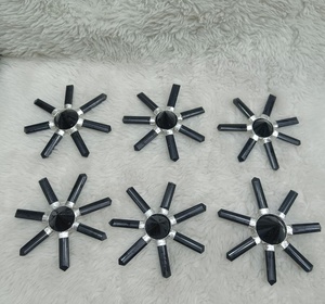 Générateur d'énergie étoilée en tourmaline noire, objet décoratif pour la maison, protection Feng Shui, artisanat en pierres précieuses polies - Product Image 2