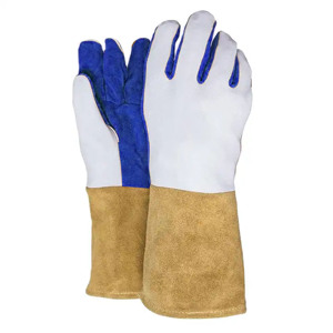Gants de travail en cuir de vachette de qualité supérieure, résistants, confortables, paume en coton doux, respirants, anti-vibrations, antistatiques, avec manchette de sécurité - Product Image 6