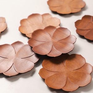 2Pcs <b>Wood</b> Pads Durable Non-Slip Coffee Mug Pad Wooden Coasters Kitchen <b>Placemat</b> Table Decoration Kitchen Accessories Tea Cup - Product Image 5