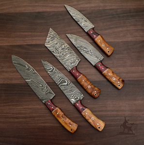 Ensemble de couteaux de chef personnalisable en acier Damas Cadeau de cuisine en gros pour Noël Pâques pour petite amie Petit ami Support OEM - Product Image 2