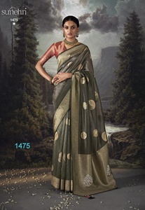 El último diseñador Pure Organza Silk Zari Weaving Border Saree por Fab Zone Indian & Pakistani Clothing - Product Image 5