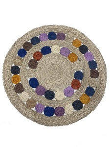 Nouveaux tapis ronds en jute de qualité standard, multicolores, différentes tailles, prix bas, design tendance, exportés du Bangladesh. - Product Image 3
