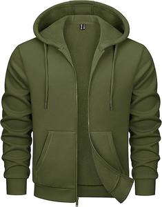 Sudadera con capucha doble recortada de peso pesado de algodón 100% nuevo con cremalleras sudaderas con capucha de gran tamaño Unisex personalizado Boxy Zip up Hoodie hombres - Product Image 3