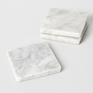 Posavasos de mármol blanco Octágono a precio mayorista, posavasos de mármol elegante para oficina en casa a la venta desde India - Product Image 4