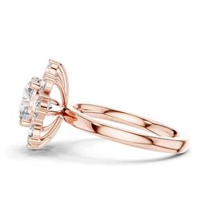 Anillo Halo con Diamante de Laboratorio Redondo Brillante de 2.736 CT para Mujer, Claridad VVS-VS EF, Oro de 18KT, 14KT, 10KT y Plata 925, Color Rosa - Product Image 6