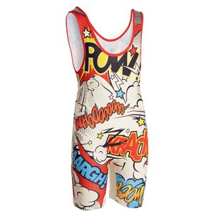 Combinaison de lutte pour hommes en polyester, bretelles réglables, séchage rapide, respirante, pour l'entraînement et la compétition - Product Image 1