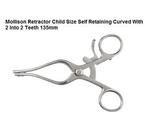 Mollison-Retractor curvado de retención automática, tamaño de niño con 2 en 2 dientes, hecho de acero inoxidable - Product Image 2