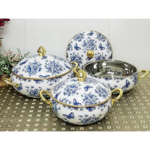 Plato para Calentar Alimentos de Acero Inoxidable con Diseño Único, Pintado a Mano, para el Hogar y Hoteles, de Indian Metal World - Product Image 4