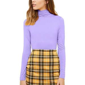 Nueva camiseta de verano de manga corta con cuello alto para mujer, de Color sólido, transpirable, ecológica - Product Image 4