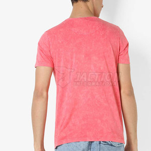 Último diseño 100% Camiseta de algodón para hombres ropa casual color personalizado ajuste suelto impreso lavado ácido camisetas con logotipo personalizado - Product Image 3