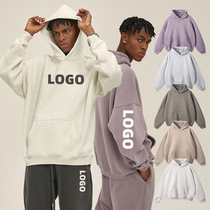 Sweat à capuche unisexe sans poche, coupe ample, en polaire d'hiver, 500 g/m², poids lourd, motif personnalisé, pull à col rond pour homme - Product Image 3