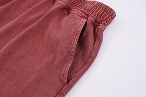 กางเกงขาสั้นผ้าลูกฟูกผ้าฝ้าย100% วินเทจย้อมสีพื้นแบบกำหนดเอง180gsm - Product Image 3