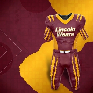 Uniforme de Fútbol Americano Personalizado LINCOLN WEARS, Ligero, Transpirable, de Manga Corta, Talla Grande, Color Liso, Alta Calidad, 100% - Product Image 1