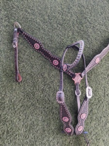 Plastron et serre-tête de Style occidental faits à la main de haute qualité conception d'impression personnalisée produits de cheval en cuir - Product Image 3