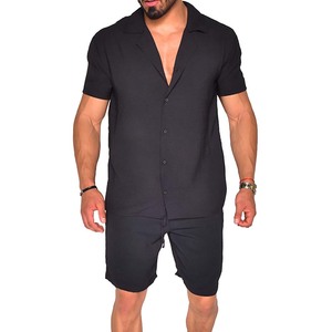 Venta al por mayor logotipo personalizado casual Primavera Verano hombres pantalones cortos y pantalones cortos conjunto último diseño de impresión pantalones cortos conjunto de alta calidad - Product Image 2