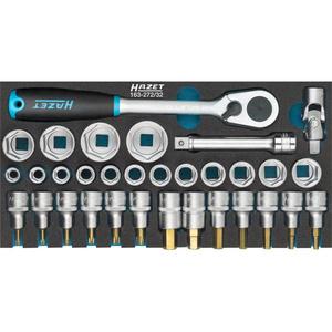 Hazet 1/2'' (32 Pcs.) Set with <b>Ratchet</b> <b>Sockets</b> and Accessories - Product Image 1