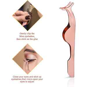 Pince à épiler et applicateur de cils en or rose pour soins de beauté personnels, marque privée personnalisée, OEM - Product Image 5
