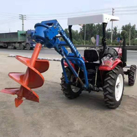 Tracteur agricole sol monté jardin terre tarière creuser perceuse poste tracteur pelle trou
