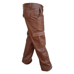 Pantalones Cargo de cuero impermeables con logotipo personalizado, pantalones de hombre a rayas curvas rectas en el mejor Material, pantalones Cargo de cuero de alta calidad - Product Image 3