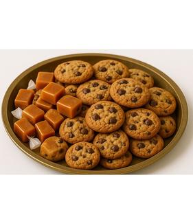 Sophisticated Round Shape Decorative Metal <b>Serving</b> Tray for Ramadan Gracefully Displays Chocolates with Style - Product Image 1