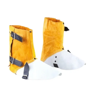 Leather <b>Welding</b> Tools Equipment <b>Welding</b> Foot Cover Cow Split Leather <b>Welding</b> Heat Resistant Leg Guard - Product Image 1