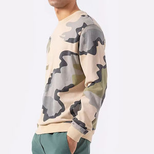 Sudaderas de Algodón 100% para Hombre con Logotipo Personalizado al por Mayor, Fabricante de Ropa Urbana, Sudadera de Felpa con Cuello Redondo, Camuflaje - Product Image 2