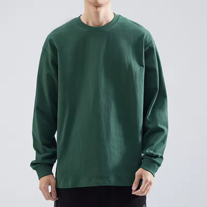 Venta al por mayor de los hombres en blanco de manga larga Camisetas 100% algodón suave y cómodo personalizado impreso bordado camisetas de los hombres - Product Image 2