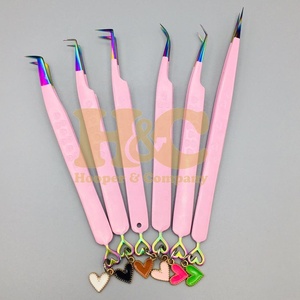 New Arrivals Pink Tweezers Bottom Heart <b>Eyelash</b> Tweezers for <b>Eyelash</b> <b>Extension</b> Stainless Steel Style <b>mink</b> Lash Tweezer - Product Image 5