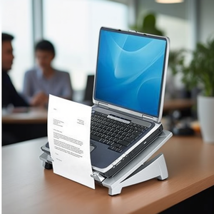 Support pour ordinateur portable Fellowes Office SuitesT Plus en plastique noir/argent réglable en hauteur pour vos fournitures de bureau - Product Image 3