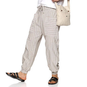 กางเกงทรงฮาเร็มผ้าฝ้าย100% เอวสูงผ้าแคนวาสสีดำสำหรับผู้ชายผ้าซักได้ฟรีไซส์ทรงถุงทรงตรงทรงตรงทรงหลวมตรงเป็นมิตรกับสิ่งแวดล้อม - Product Image 1