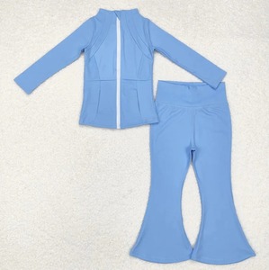 Chándal Niños Boutique Ropa Top de manga larga con pantalones Sólido Niñas Yoga Deportes Conjunto Niños Trajes de moda - Product Image 1