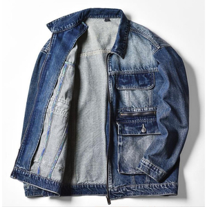 Offre Spéciale hommes décontracté Jeans veste séchage rapide respirant surdimensionné fermeture éclair Denim Jean veste avec grande taille quatre poches - Product Image 3