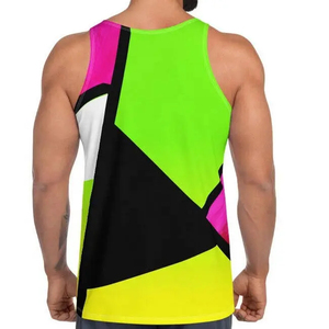 Débardeur pour homme en coton et fibre de bambou respirant à col en V - Couleur et logo personnalisables pour la salle de sport, la remise en forme et les sports - Product Image 4