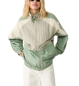 Chaqueta cortavientos de bloque de color para mujer, cremallera personalizada, recién llegado, cortavientos ligero de Hip Hop, chaqueta de secado rápido, chaqueta de nailon - Product Image 3