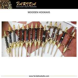 Farida Hookahs tallado a mano de lujo decorativo de madera Rosa Shisha Hookahs Mini diseño egipcio para fumar jarrón de cristal latón/perla madre - Product Image 5